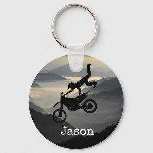 Motorcross Motorcycle Mountains Keychain Gift