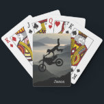 Motorcross Motorcycle Mountains Playing Cards<br><div class="desc">Cool motorcross motorcycle mountain themed personalised playing cards.</div>