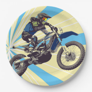 Motorcross Rider Paper Plates 9 in