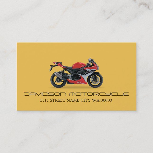 Motorcyc Auto Car Dealer Dealership Business Card (Front)