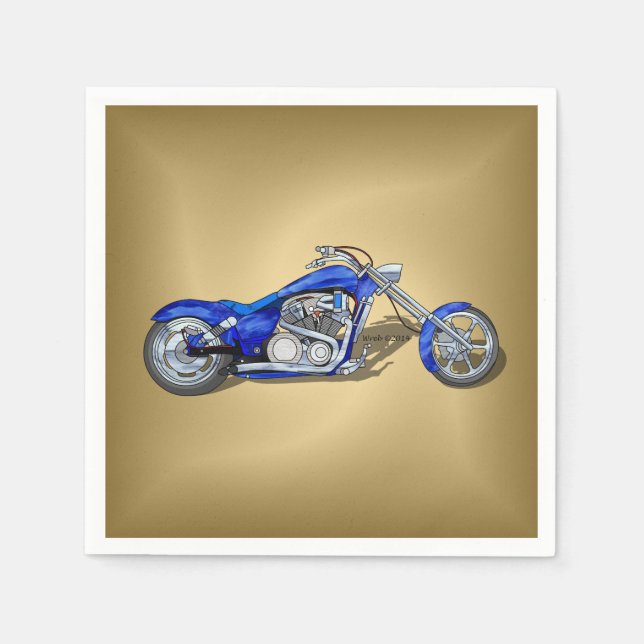 Motorcycle 1 - Blue Napkin (Front)