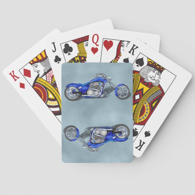 Motorcycle 1 - Blue Playing Cards (Back)