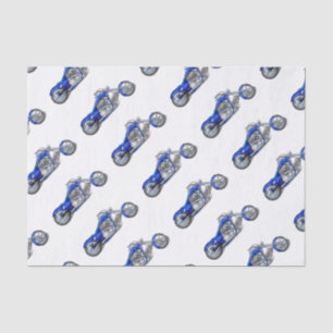 Motorcycle 1 - Blue Tissue Paper