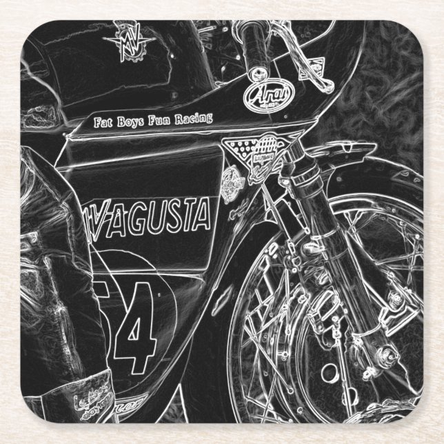 Motorcycle 1 coastera square paper coaster (Front)