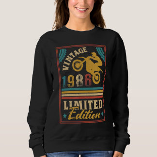 Motorcycle 36th Birthday Men Vintage 1986 Biker Mo Sweatshirt