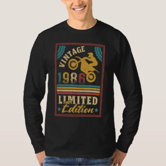 Motorcycle 36th Birthday Men Vintage 1986 Biker Mo T-Shirt