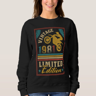 Motorcycle 41st Birthday Men Vintage 1981 Biker Mo Sweatshirt