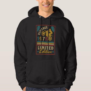Motorcycle 46th Birthday Men Vintage 1976 Biker Mo Hoodie