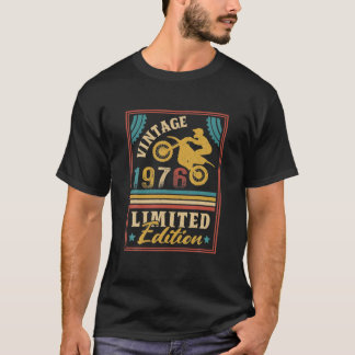 Motorcycle 46Th Birthday Men Vintage 1976 Biker Mo T-Shirt