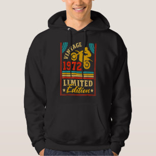 Motorcycle 50th Birthday Men Vintage 1972 Biker Mo Hoodie