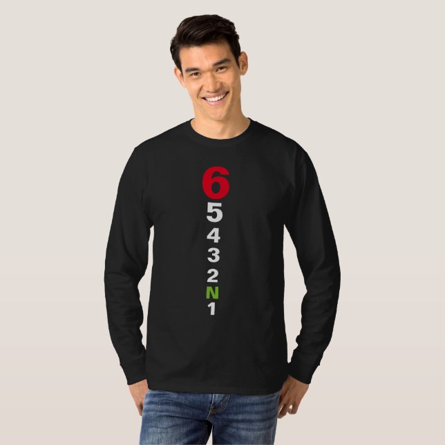 Motorcycle 6 Gear Shifting Pattern 1-6 T-Shirt (Front Full)
