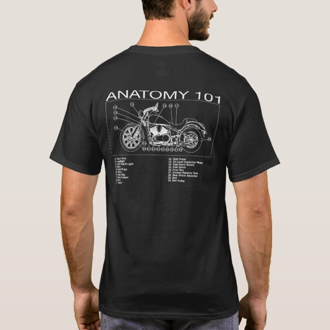 Motorcycle Anatomy 101 T-Shirt (Back)
