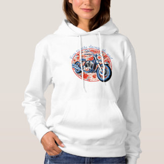 Motorcycle and Flower Hoodie