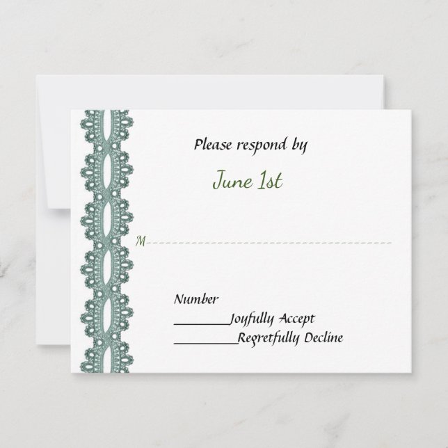 Motorcycle and Lace Elegant Wedding RSVP (Front)