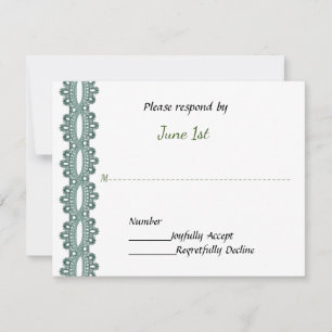 Motorcycle and Lace Elegant Wedding RSVP Card