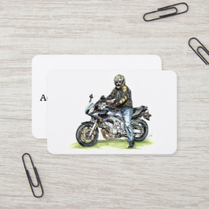 Motorcycle and Rider Business Card
