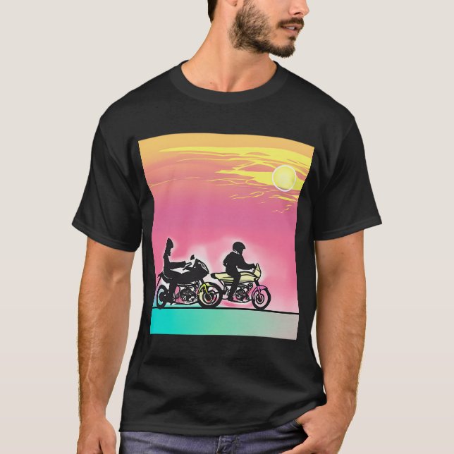 Motorcycle and sunset T-Shirt (Front)