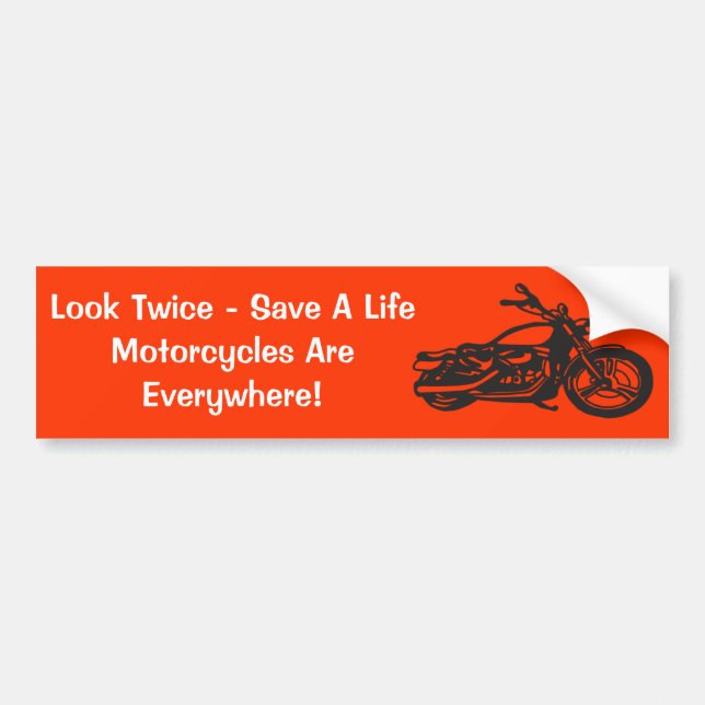 Motorcycle Awareness Bumper Sticker (Front)