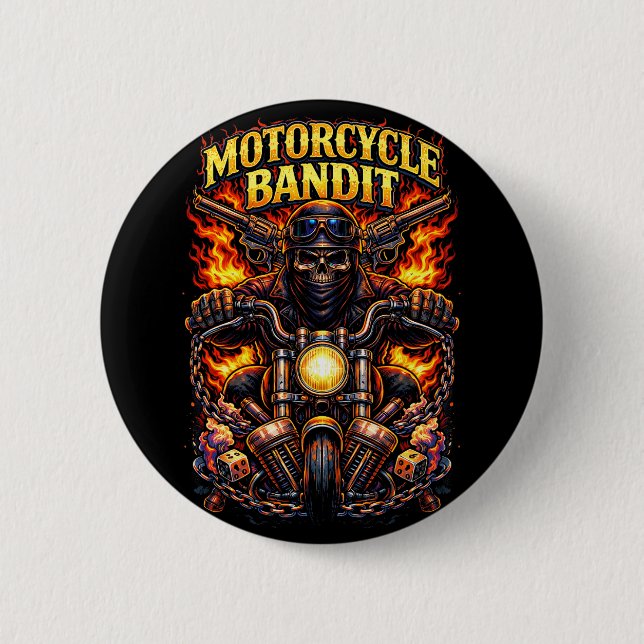 Motorcycle Bandit 6 Cm Round Badge (Front)