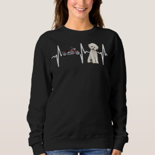 Motorcycle Bichons Frise Heartbeat Dog Sweatshirt