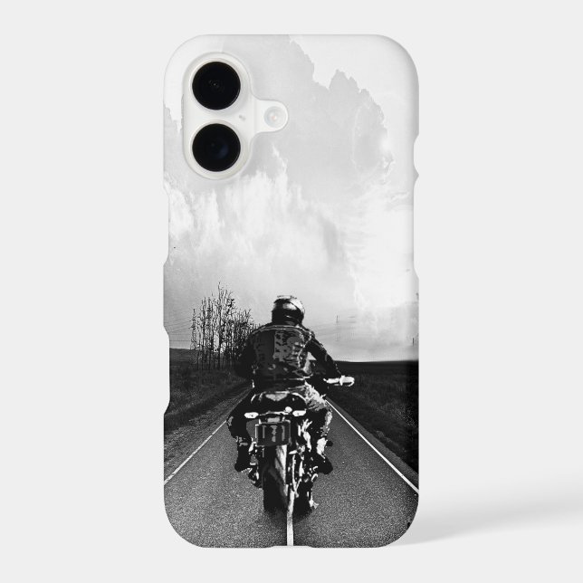Motorcycle Bike Biker Black White  iPhone Case (Back)