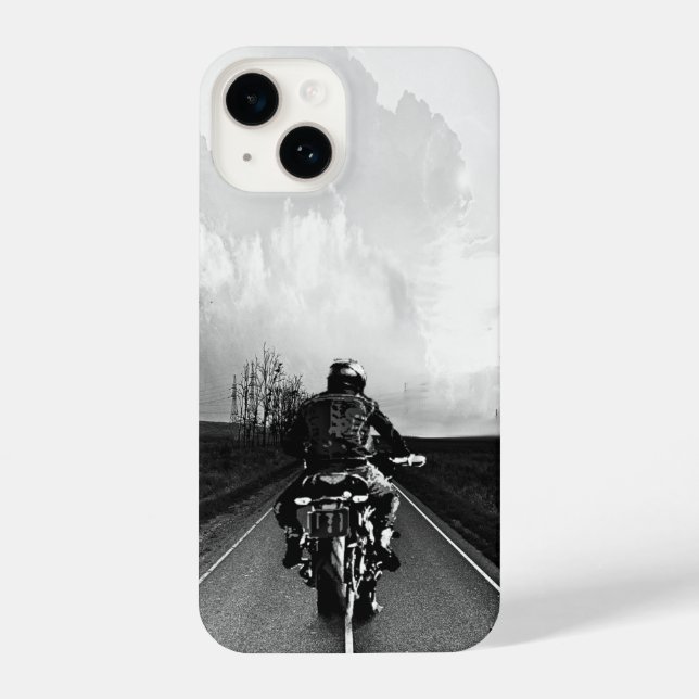 Motorcycle Bike Biker Black White  iPhone Case (Back)