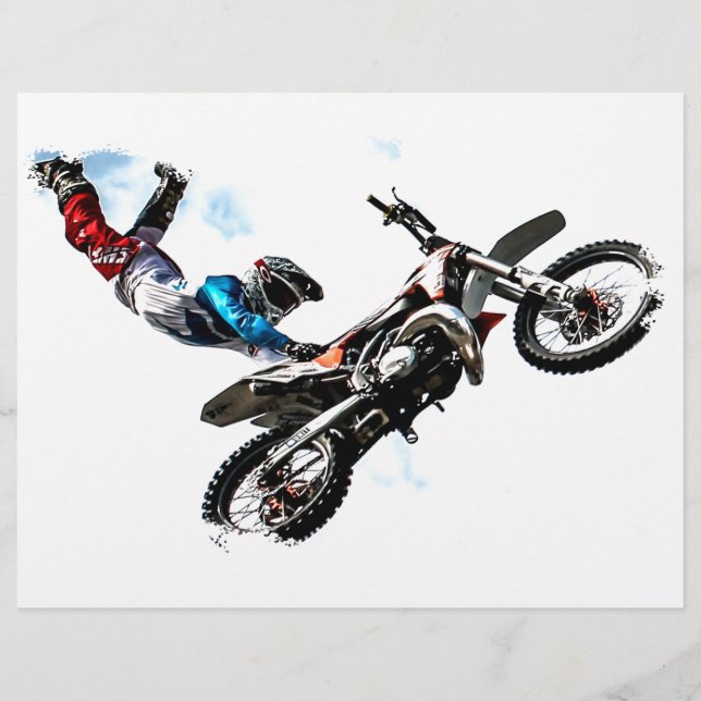 motorcycle biker acrobatic sport racing (Front)