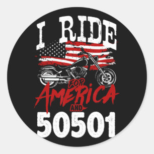 Motorcycle Biker Anti Trump 50501 Pro-democracy Re Classic Round Sticker