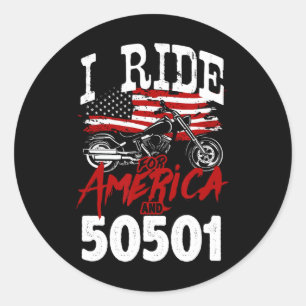 Motorcycle Biker Anti Trump 50501 Pro-democracy Re Classic Round Sticker