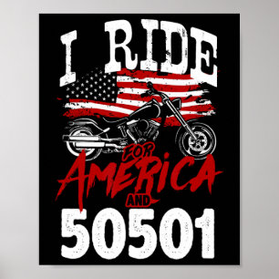 Motorcycle Biker Anti Trump 50501 Pro-democracy Re Poster