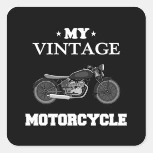 Motorcycle Biker Bike Funny Vintage Gift Idea Square Sticker