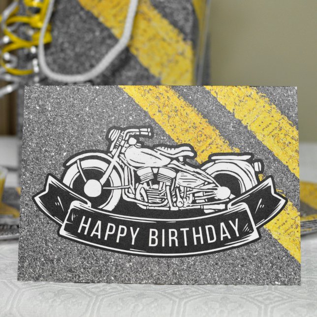 Motorcycle Biker Birthday Party Customized Card (Creator Uploaded)