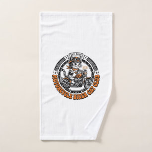 Motorcycle Biker Cat Pet Lover Shirt Art - Motorcy Hand Towel