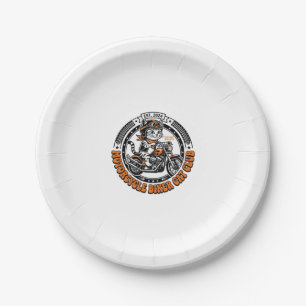 Motorcycle Biker Cat Pet Lover Shirt Art - Motorcy Paper Plate