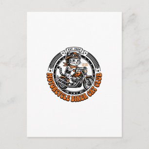 Motorcycle Biker Cat Pet Lover Shirt Art - Motorcy Postcard