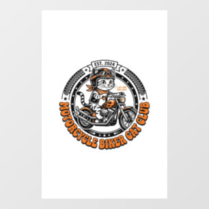 Motorcycle Biker Cat Pet Lover Shirt Art - Motorcy Window Cling