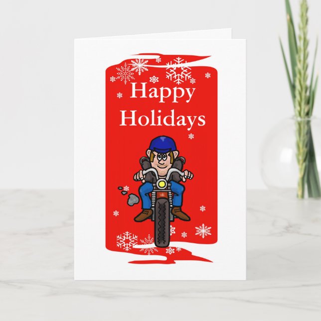 Motorcycle Biker Christmas Card (Front)