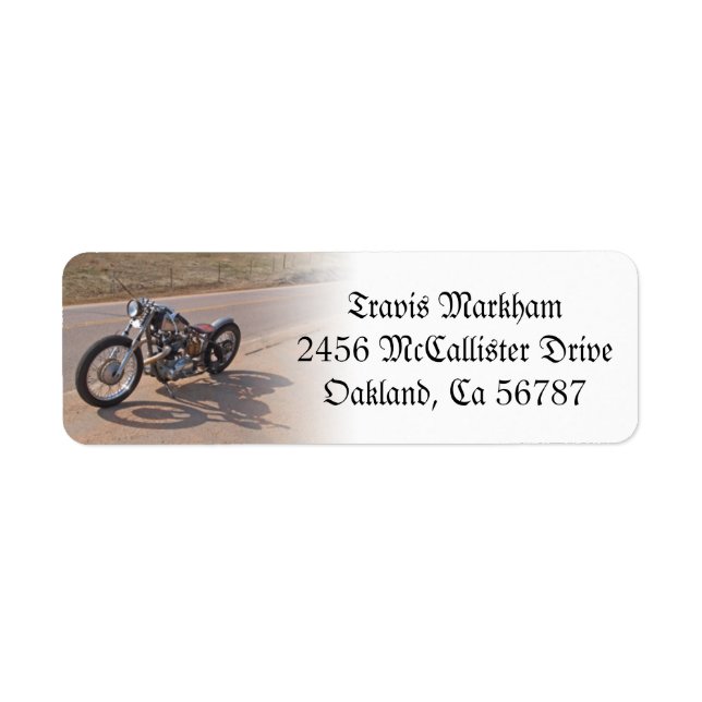 Motorcycle Biker Custom Address Labels (Front)