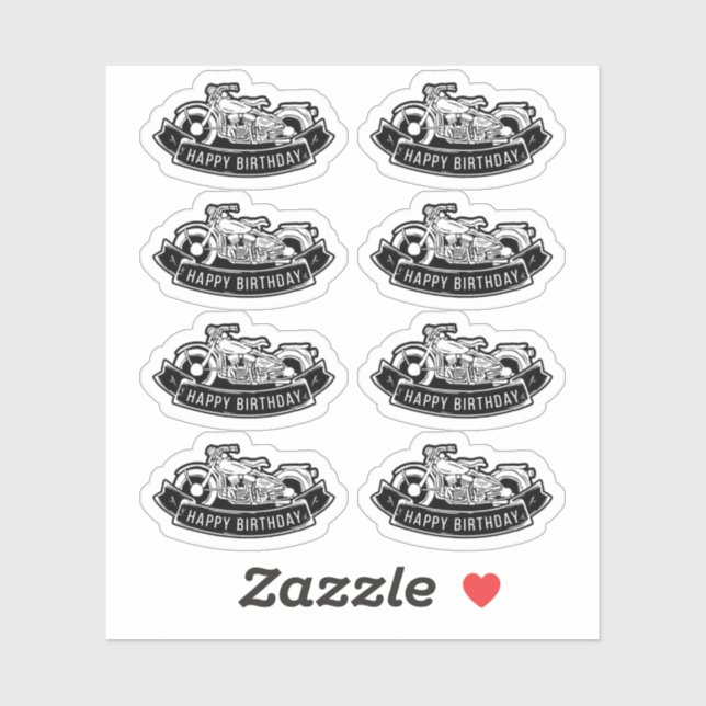 Motorcycle Biker Happy Birthday Party Scrapbook (Sheet)