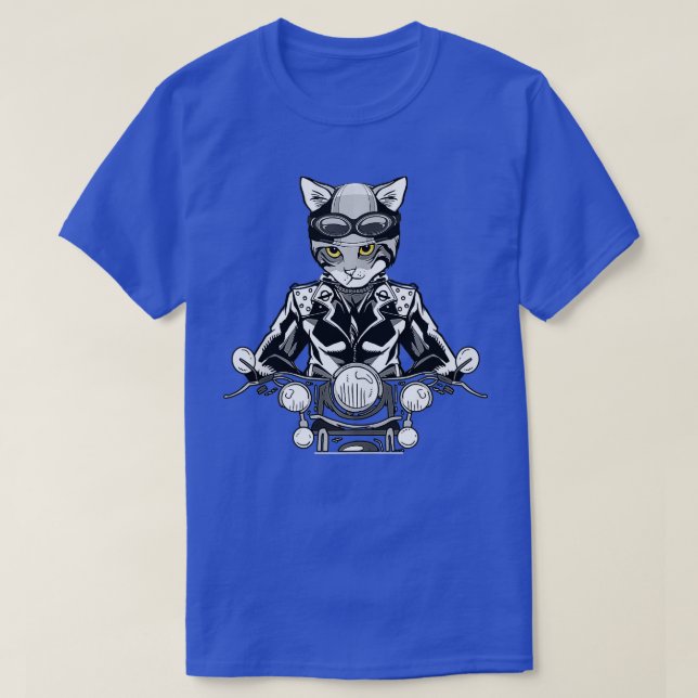 Motorcycle Biker Motorbike Rider Biker Cat ank op  T-Shirt (Design Front)