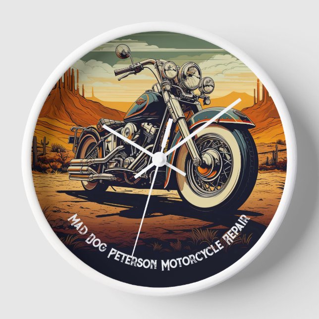 Motorcycle Biker Motorsports Business Gift Clock (Front)