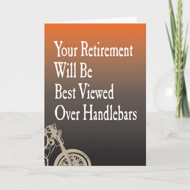 Motorcycle Biker Retirement Card (Front)
