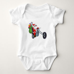 motorcycle biker santa claus baby bodysuit