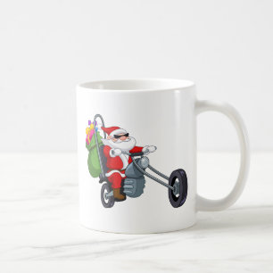 motorcycle biker santa claus coffee mug
