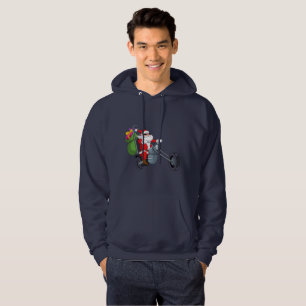 motorcycle biker santa claus mens hoody sweatshirt