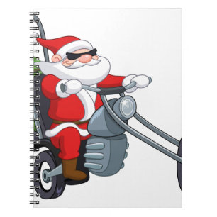 motorcycle biker santa claus notebook