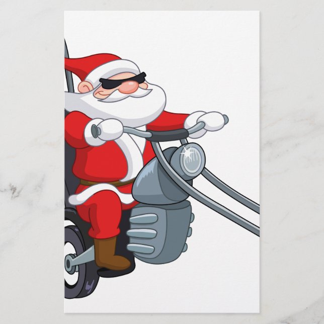 motorcycle biker santa claus stationery (Front)