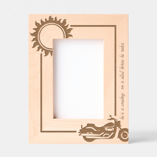 Motorcycle Biker Steel Horse 4x6P Etched Frames (Front)