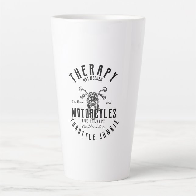 Motorcycle Biker Therapy Latte Mug (Front)