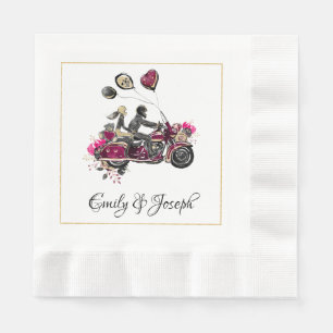 Motorcycle Biker Wedding Napkins